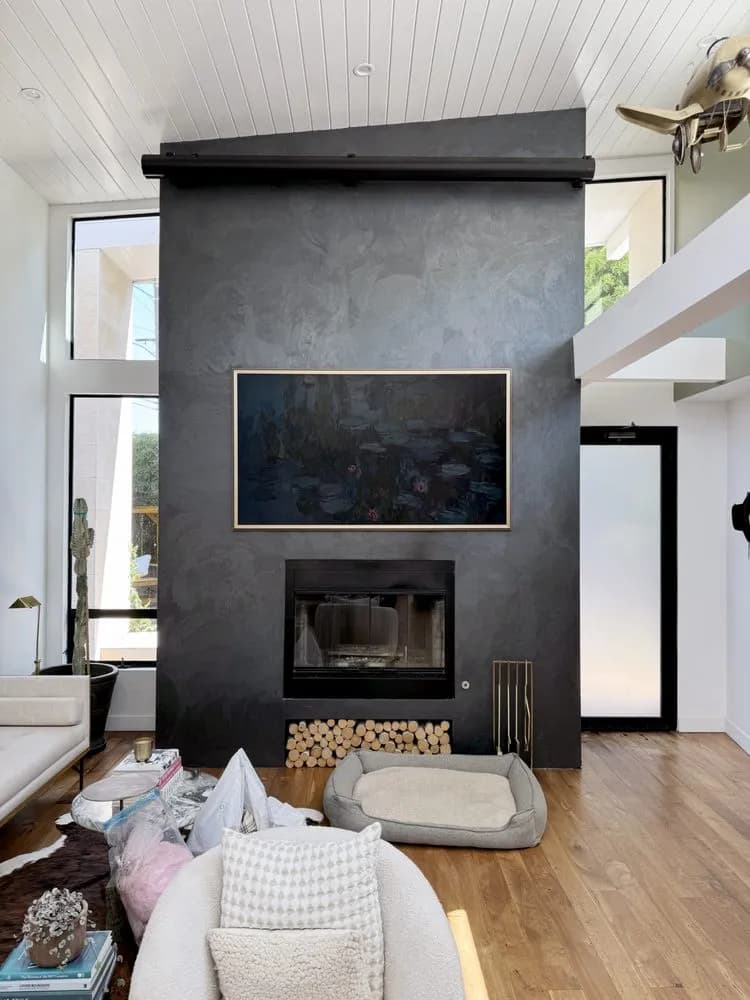 Samsung Frame TV installation in Los Angeles home, wall-mounted for a sleek modern look