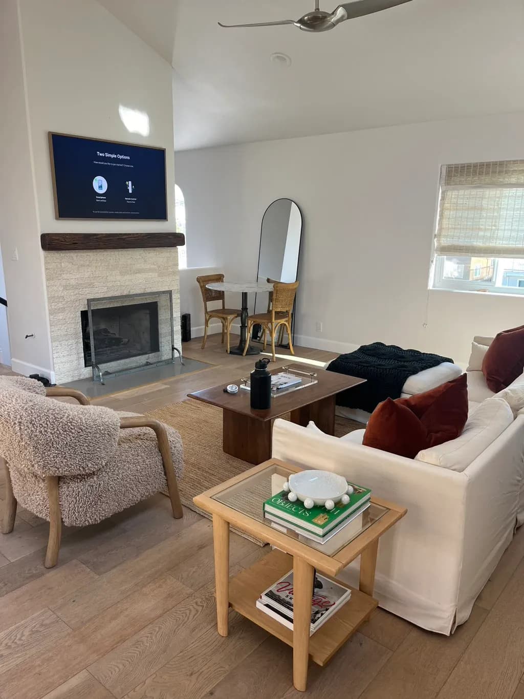 Samsung Frame TV installation in Los Angeles home, wall-mounted for a sleek modern look